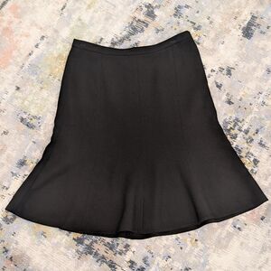LOFT Black A-Line Flared Skirt